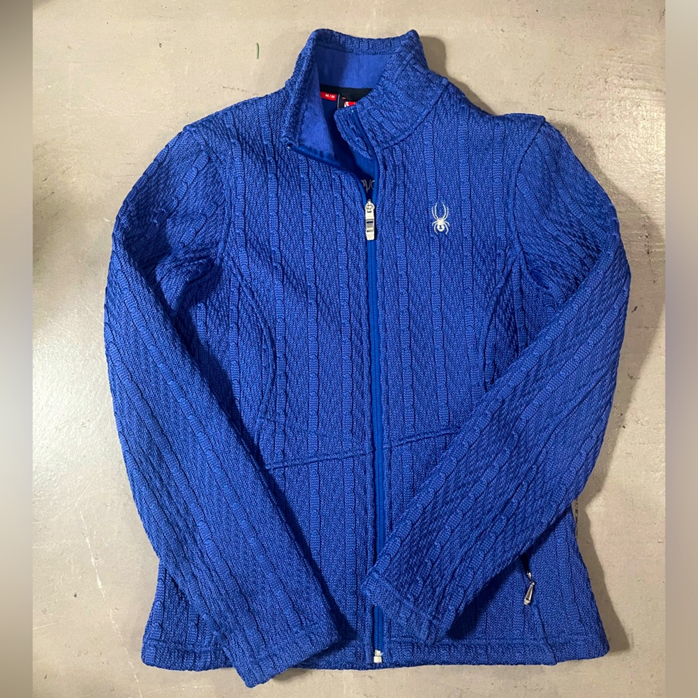 Spyder Lightweight fleece-lined cable knit sweater